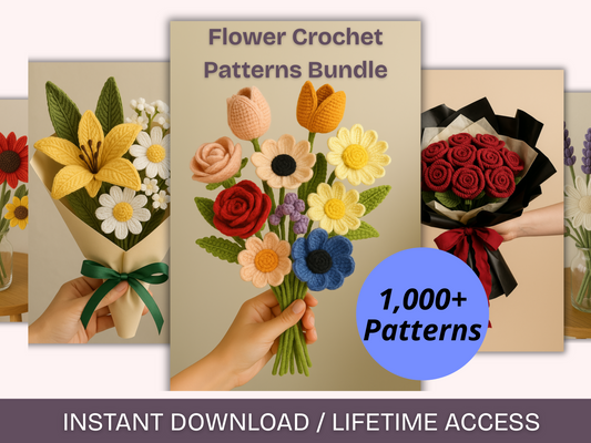 1,000+ Flowers - Crochet Pattern Bundle